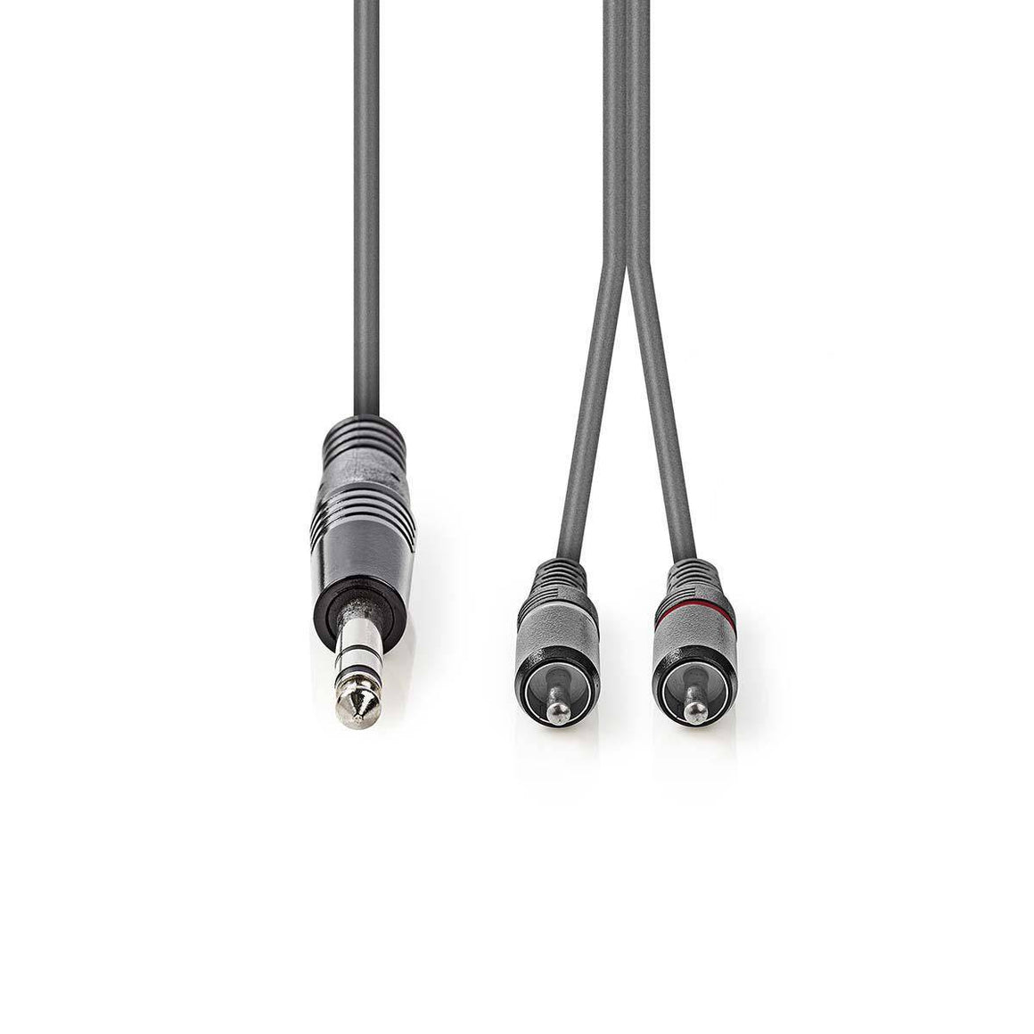 Cablu audio stereo JACK 6.35 mm tata - 2x RCA tata 1.5m gri NEDIS