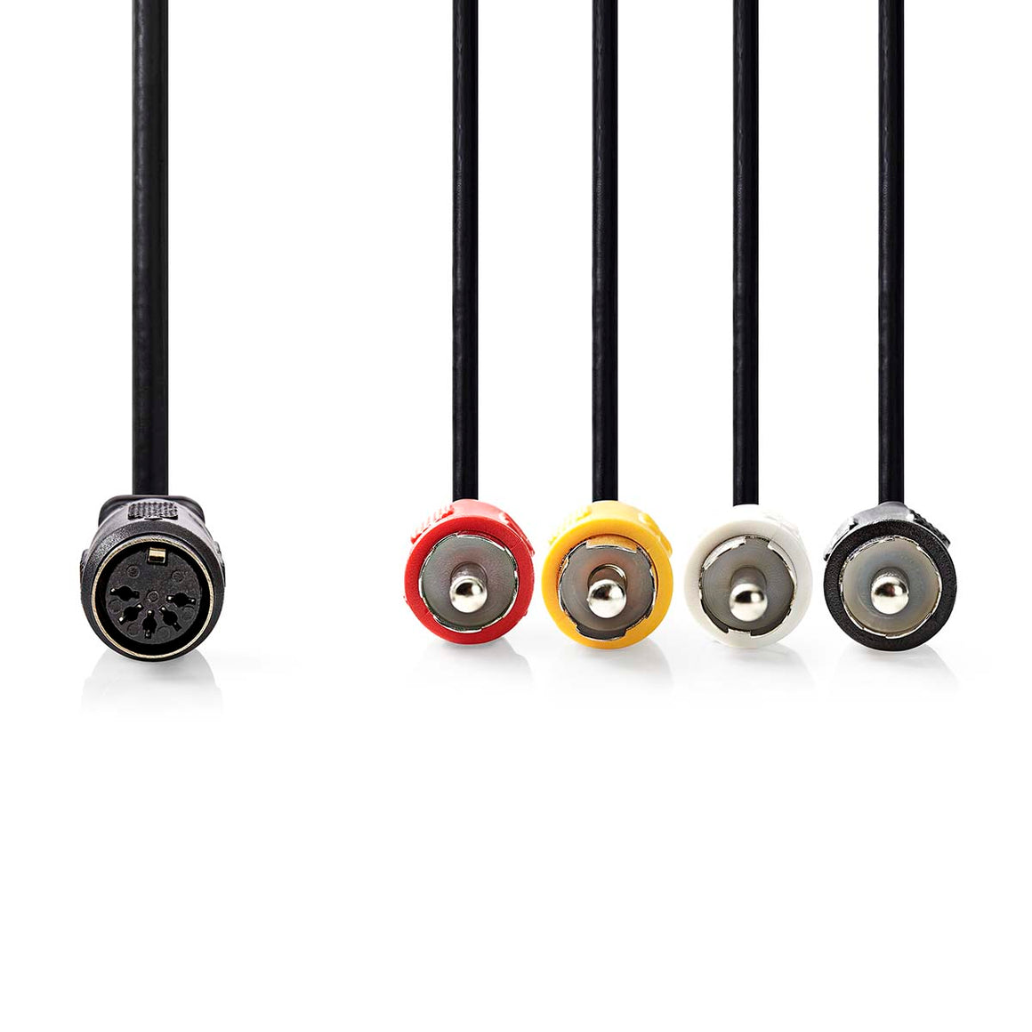 Cablu audio stereo Nedis DIN 5 pini mama - 4x RCA tata 0.2m negru CAGL20475BK02