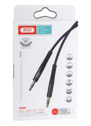 Cablu audio stereo SLIM 2m Jack 3.5 mm - Jack 3.5 mm negru XO-NB-R175B