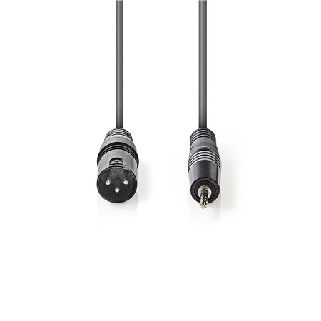 Cablu audio stereo XLR 3-Pin tata - JACK 3.5 mm tata 1.5m gri Nedis