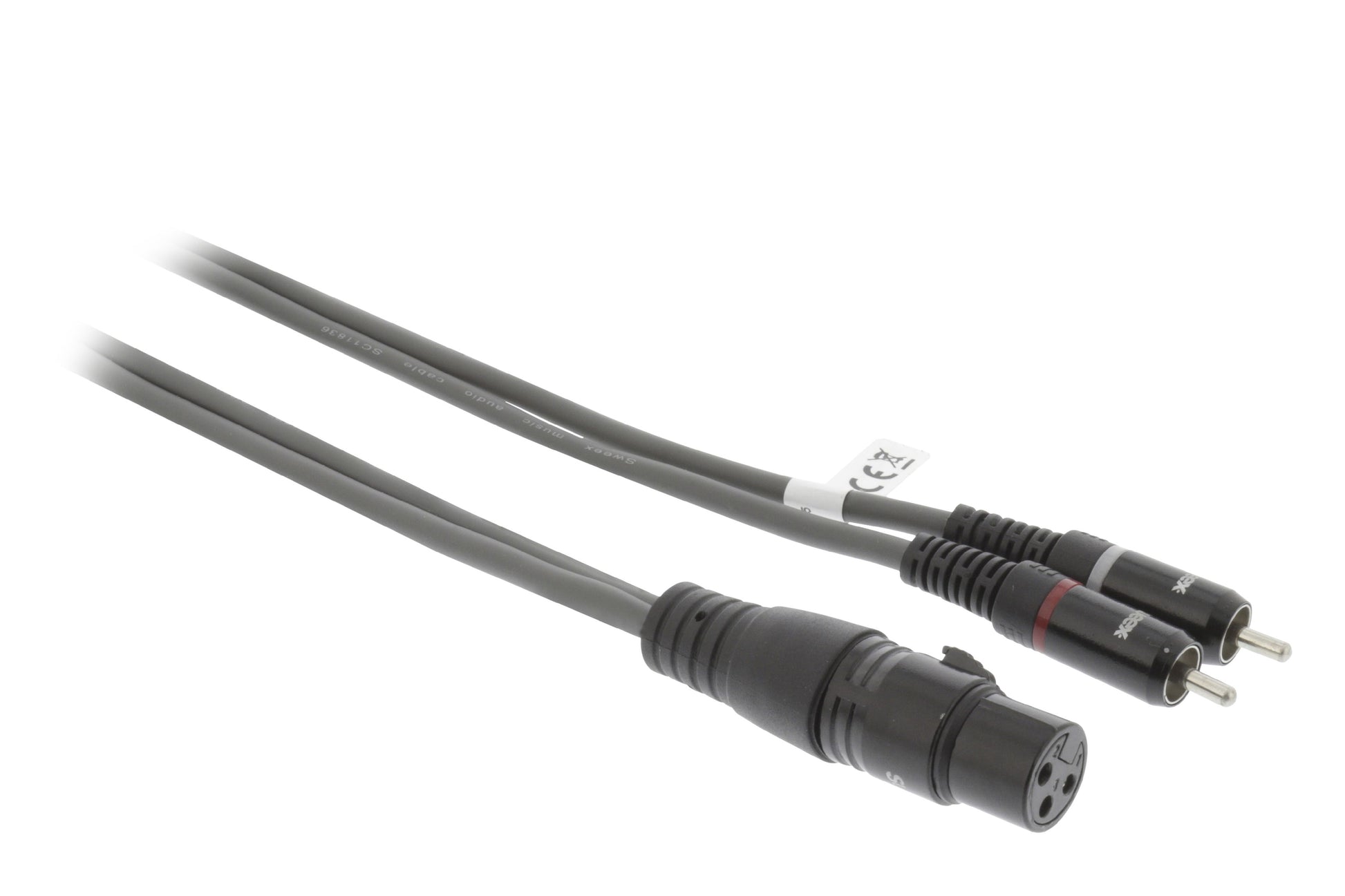 Cablu audio Stereo XLR 3-Pini mama - 2x RCA tata 3m gri Sweex