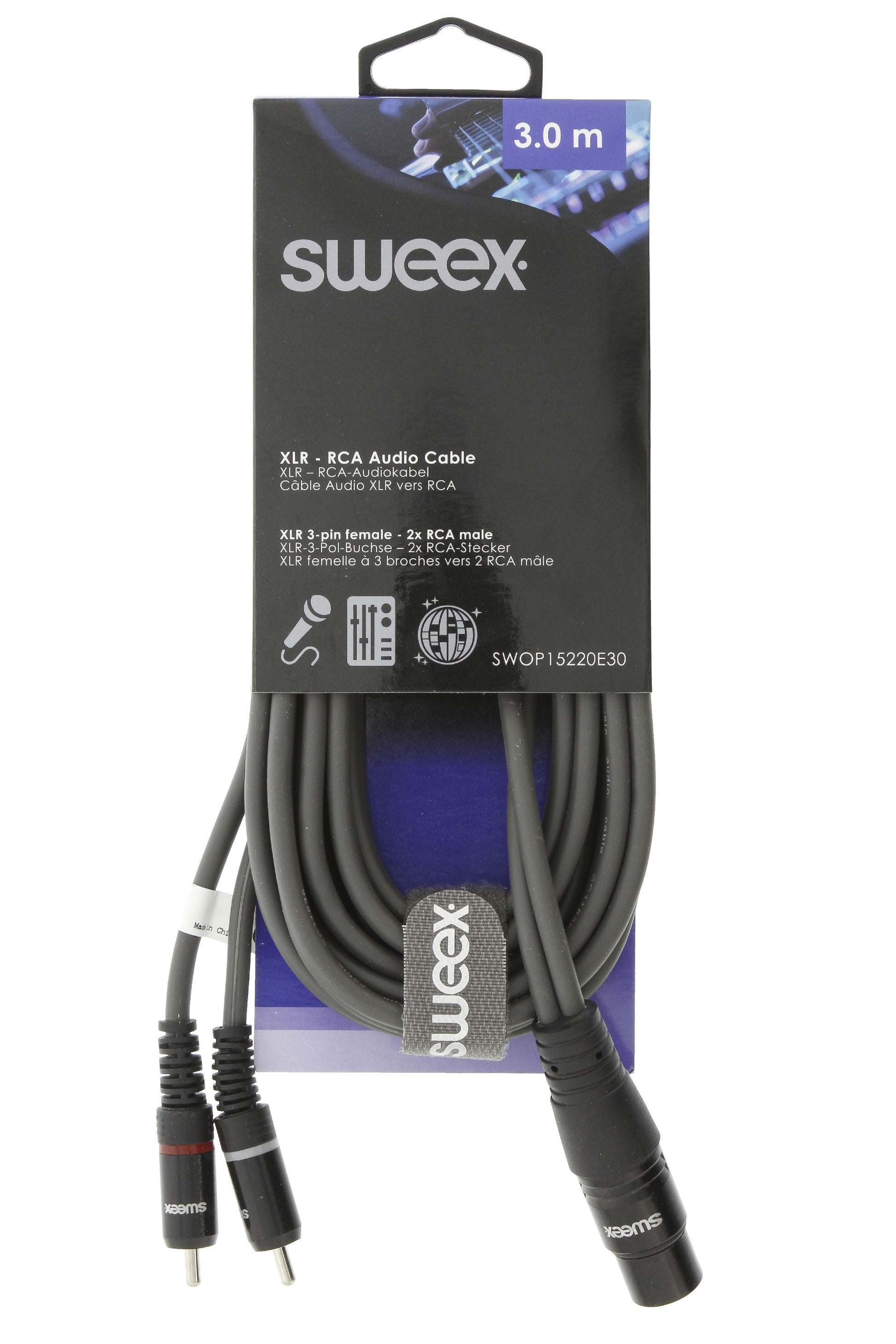 Cablu audio Stereo XLR 3-Pini mama - 2x RCA tata 3m gri Sweex