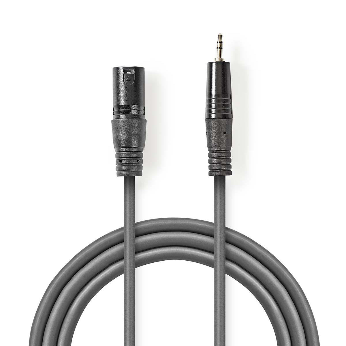 Cablu audio XLR 3-Pin tata - 3.5mm Jack tata 3m gri Nedis