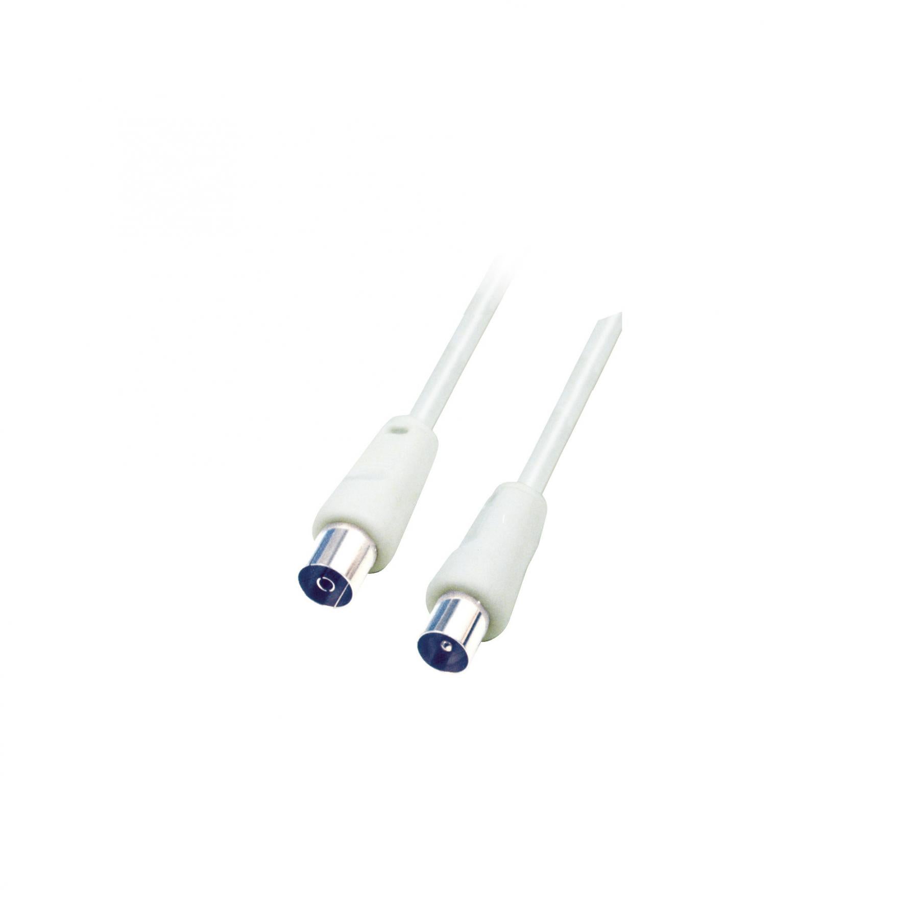 Cablu coaxial 1.5m alb mama-tata dublu ecranat drept RF 1X HOME