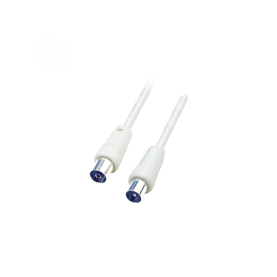 Cablu coaxial 1.5m alb mama-tata dublu ecranat drept RF 1X HOME