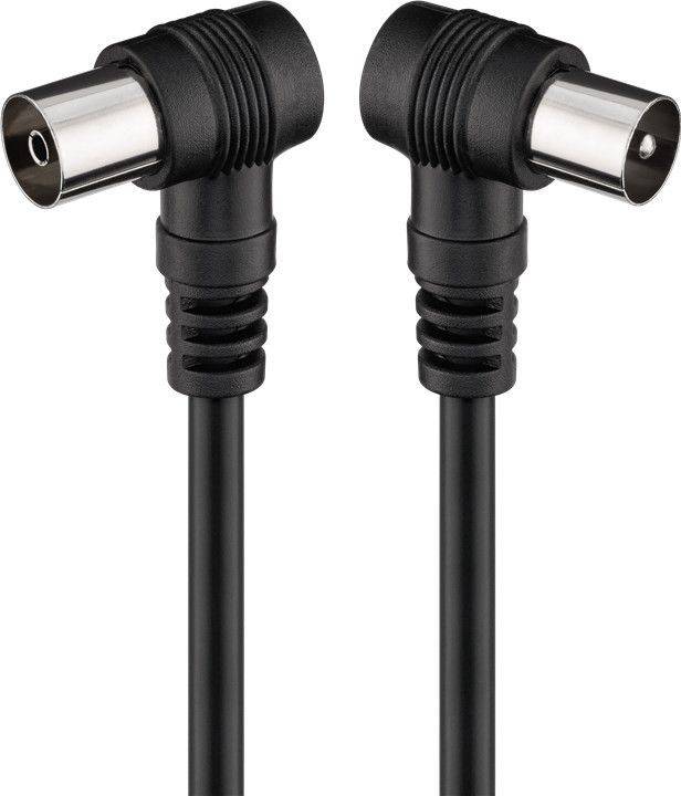 Cablu coaxial tata-mama 1.5m negru conectorI cotitI Goobay