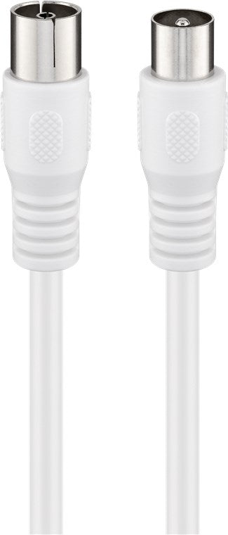 Cablu COAXIAL TV antena 10m mama-tata 75 ohm clasa A 85DB Dublu ecranat CCS alb 66617 Goobay