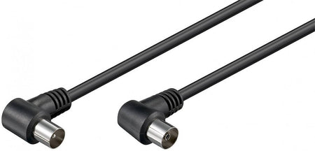 Cablu conexiune antena 5m negru conector cotit Goobay