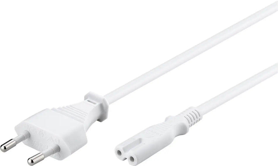 Cablu de alimentare cu 2-pin Euro 5m alb 2x0.75 mm2 cu priza C7 pentru aparate electronice 93988 Goobay