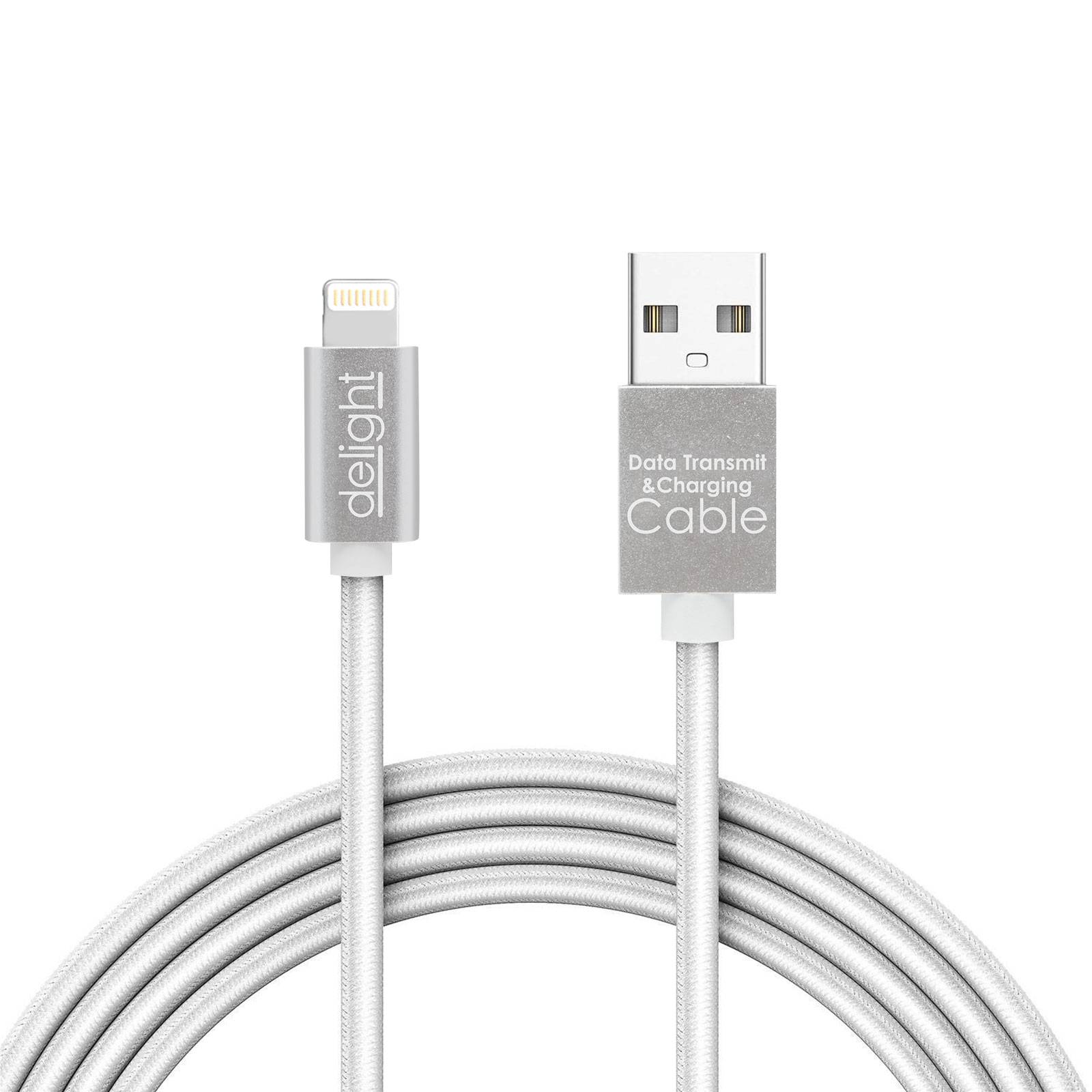 Cablu de date 2in1 iPad iPhone Lightning +Micro USB 1m 1A alb delight