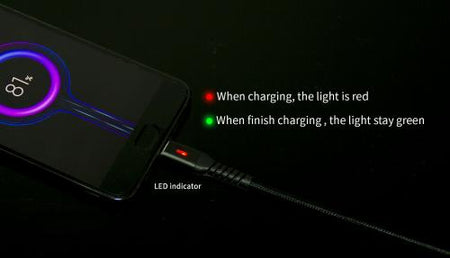 Cablu de date si incarcare USB Type C 1m Well indicator incarcare 3A negru