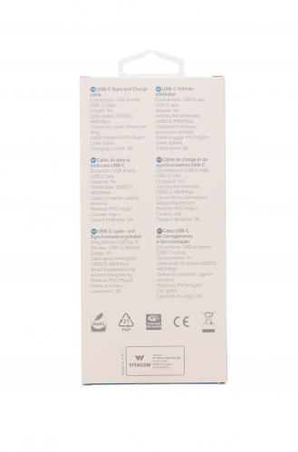 Cablu de date si incarcare USB Type C 3A 1m Well negru