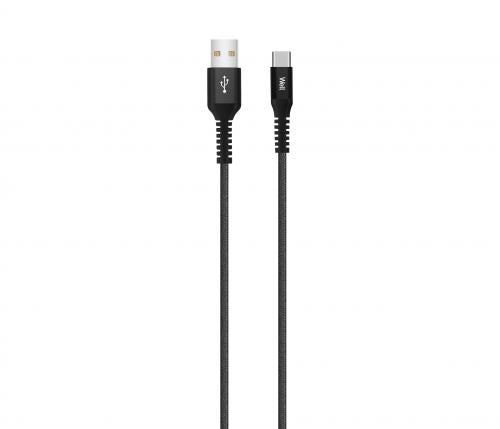 Cablu de date si incarcare USB Type C 3A 1m Well negru
