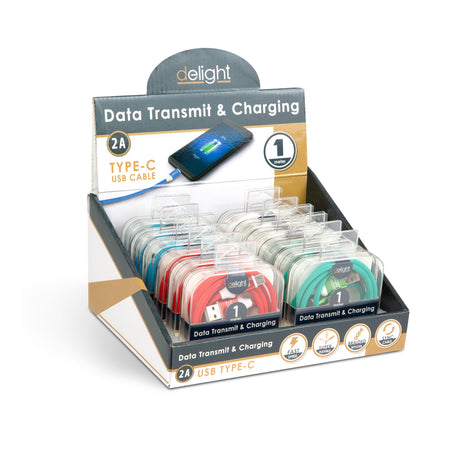 Cablu de date si incarcare USB Type C invelis siliconic 1m 2.1A Delight