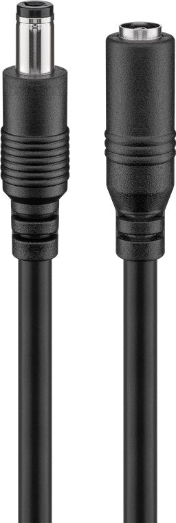 Cablu de extensie alimentare DC 5.5 x 2.5 mm mama-tata 10m cupru 0.5mm negru Goobay