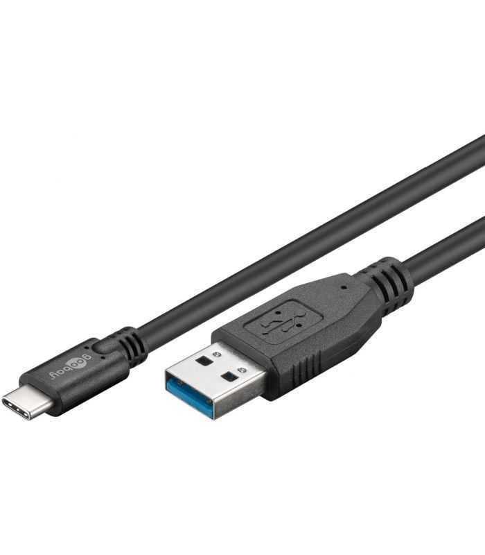 Cablu de incarcare si sincronizare USB 3.0 - USB TYPE C 2m 3A 15W negru Goobay