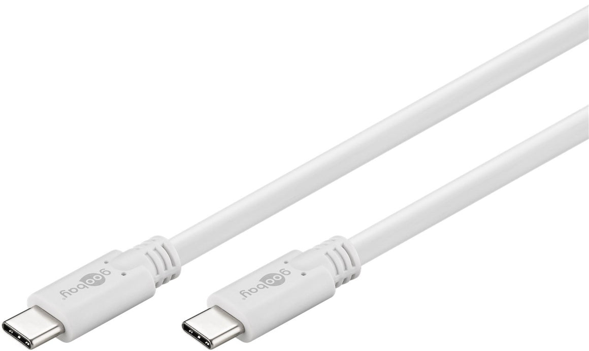 Cablu de incarcare si sincronizare USB type C 3.2 Gen1 tata-tata PD 60W 1m alb Goobay