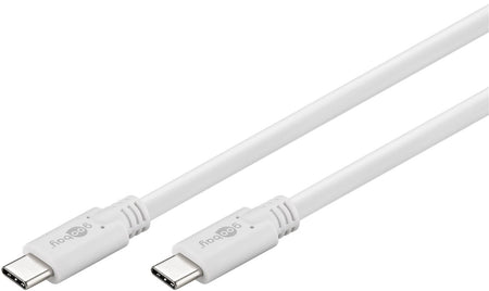 Cablu de incarcare si sincronizare USB type C 3.2 Gen1 tata-tata PD 60W 1m alb Goobay