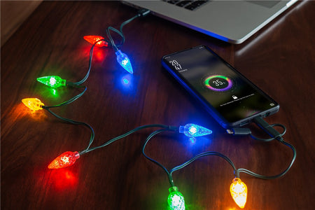 Cablu de incarcare USB pentru smartphone cu lumini LED RGB - Lightning Micro-USB USB type C 90cm Goobay 60339