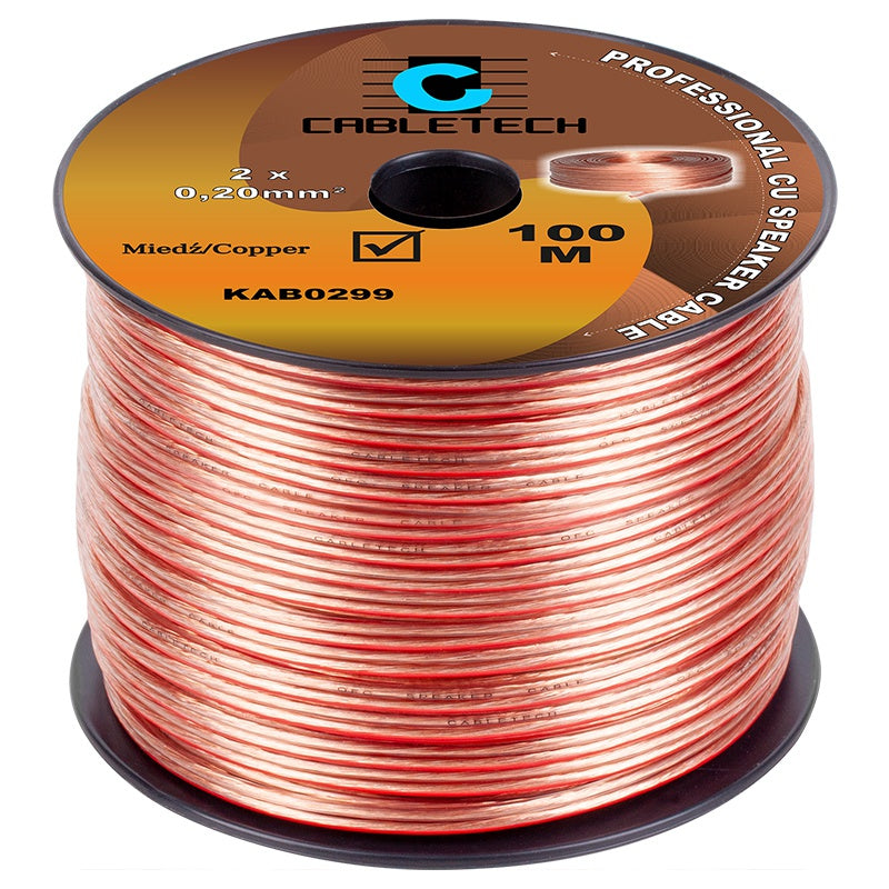 Cablu difuzor 2x0.20mm cupru transparent 1m Cabletech KAB0299