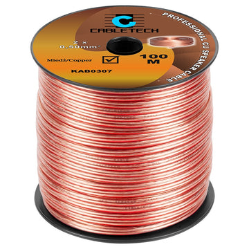 Cablu difuzor 2x0.5mm cupru transparent 1m Cabletech KAB0307