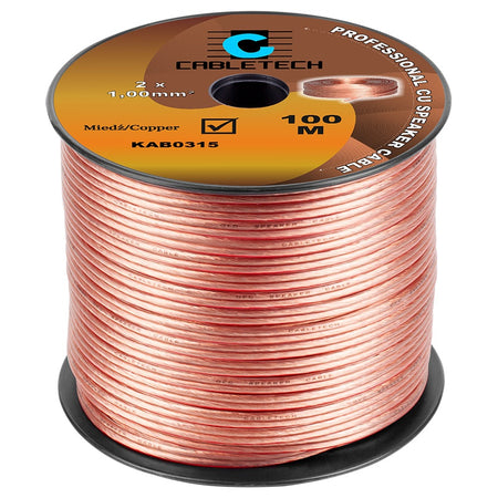 Cablu difuzor 2x1mm cupru transparent 1m Cabletech KAB0315