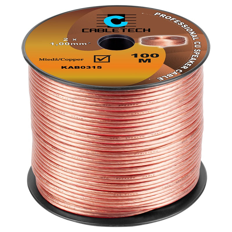 Cablu difuzor 2x1mm cupru transparent 1m Cabletech KAB0315