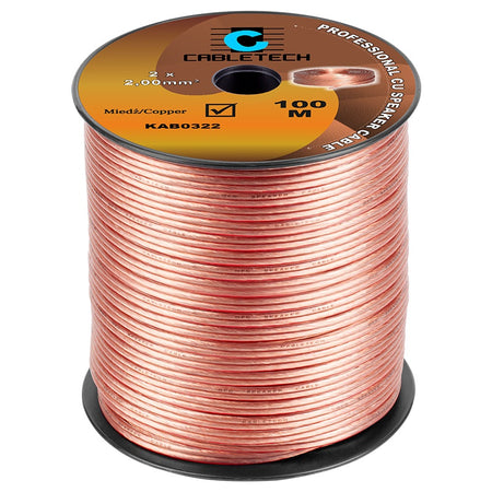 Cablu difuzor 2x2mm cupru transparent 1m la rola Cabletech KAB0322