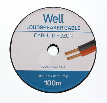 Cablu difuzor CCA rosu/negru 2x2mm Well LSP-CCA2.00BR-100-WL