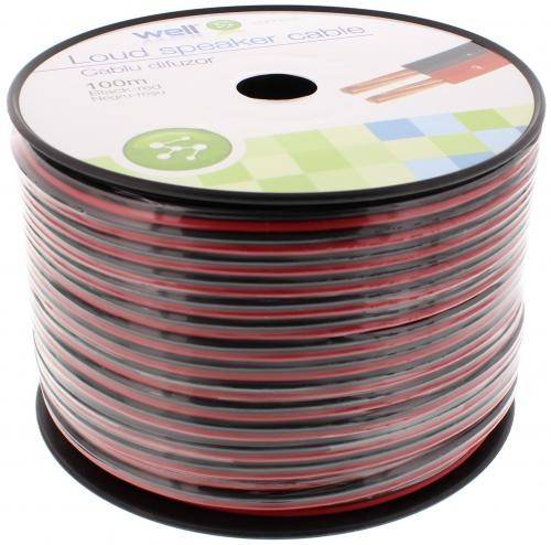 Cablu difuzor rosu/negru CCA 2x2.50mm Well LSP-CCA2.50BR-100-WL