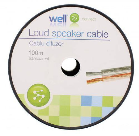 Cablu difuzor transparent 2x2mm CCA Well LSP-CCA2.00TT-100-WL