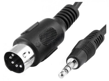 Cablu DIN 5pini mufa tata la Jack 3.5 mm mufa tata 1.5m negru BQ CABLE