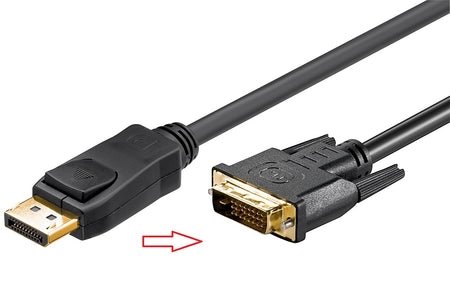 Cablu DisplayPort IN la DVI-D 24+1pin OUT 3m FULL HD contacte aurite