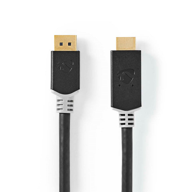 Cablu DisplayPort v1.4 - HDMI 4K 60Hz 2m aurit antracit Nedis