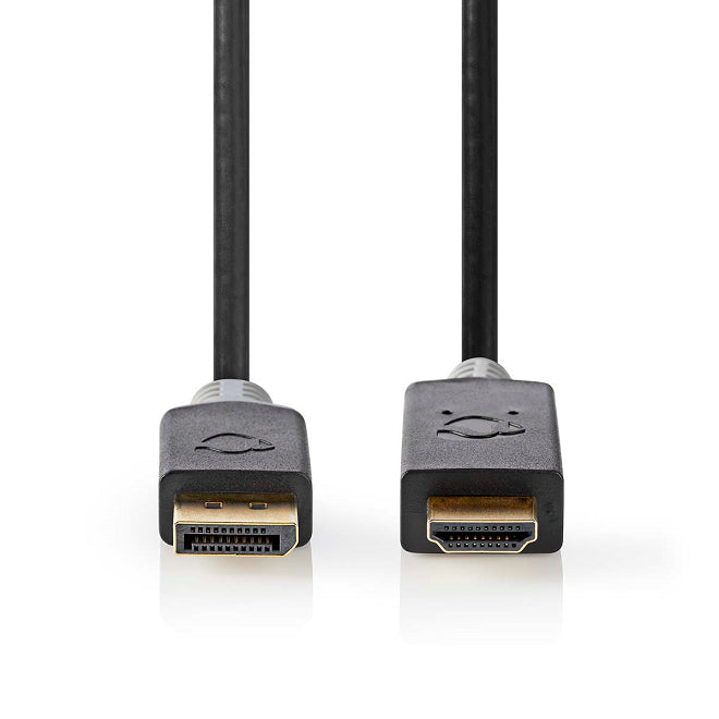 Cablu DisplayPort v1.4 - HDMI 4K 60Hz 2m aurit antracit Nedis