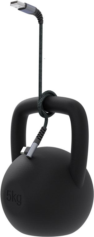 Cablu elegant extra-robust textil USB2.0 type C 90 grade - USB-A 0.5m 60W mufe metalice Goobay 64655