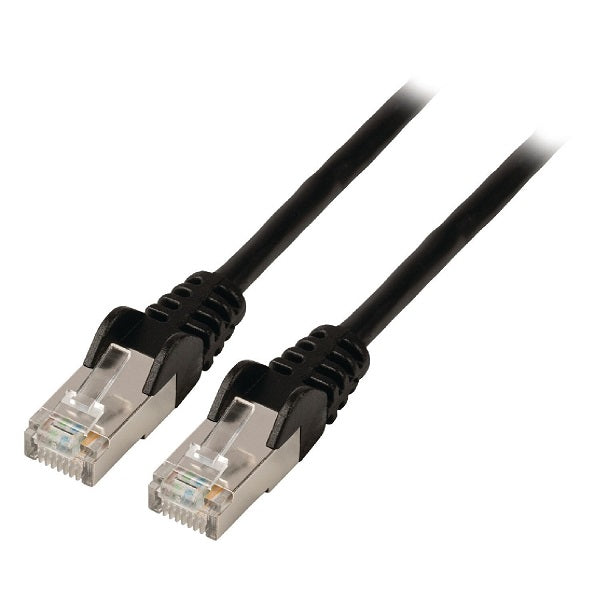 Cablu FTP Cat5e mufat patchcord RJ45-RJ45 2m negru Valueline