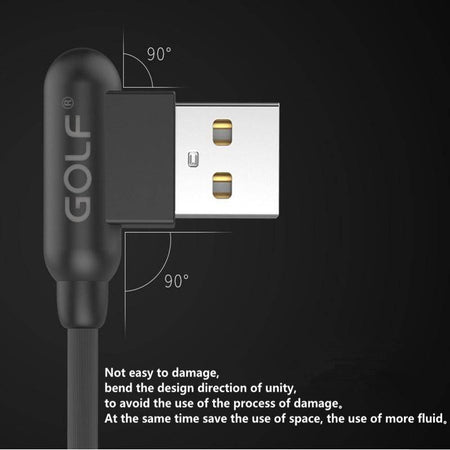 Cablu Golf Pudding Micro USB 48M 1m 2.4A negru