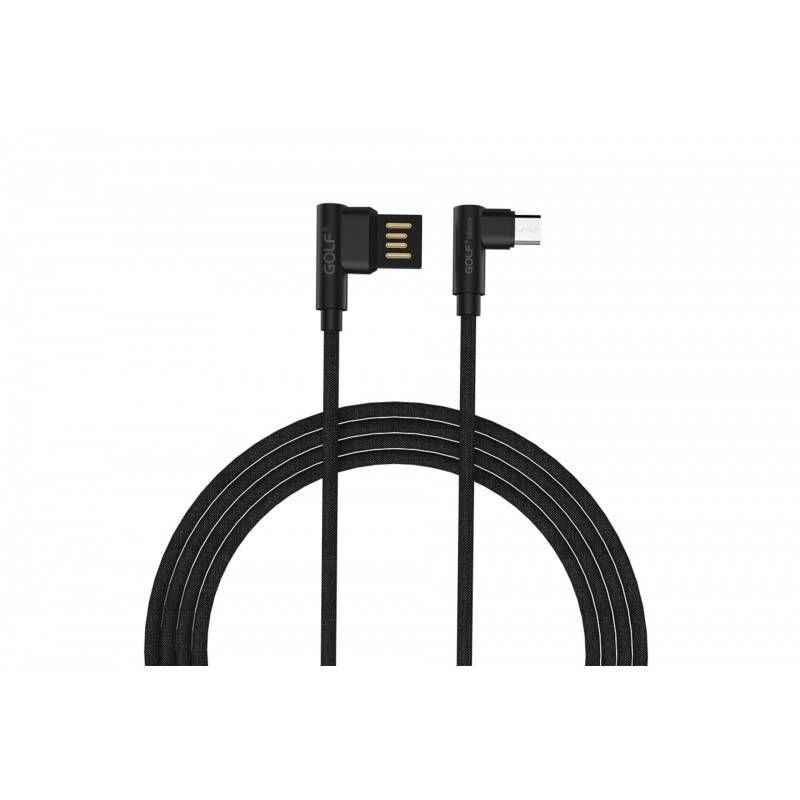 Cablu Golf Pudding Micro USB 48M 1m 2.4A negru