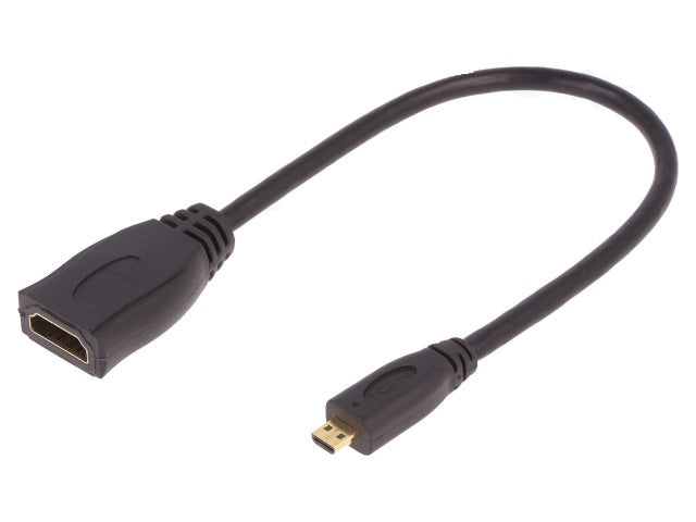 Cablu HDMI 1.4 mama-tata micro HDMI 0.2m negru QOLTEC 50399