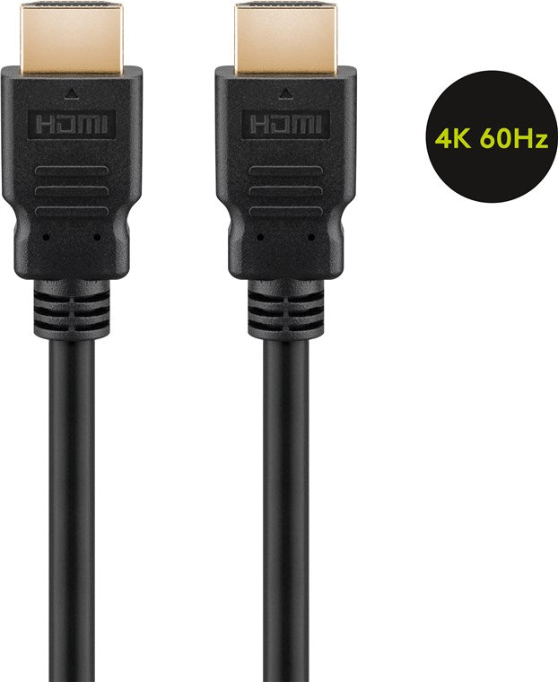 Cablu HDMI 2.0LC tata-tata 0.5m cu Ethernet 4K60Hz ARC negru Goobay 60619