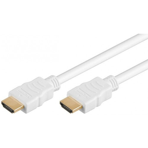 Cablu Hdmi 2m v1.4 alb Ethernet 3D Goobay