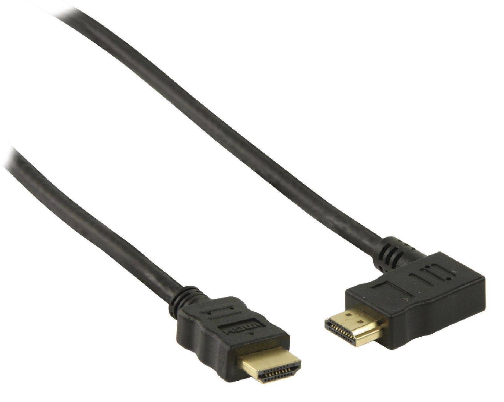 Cablu HDMI cu functie Ethernet 2m conectori drept si cotit 90 grade Valueline