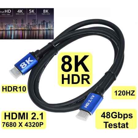 Cablu HDMI v2.1 4K 8K 60Hz 3m tata-tata