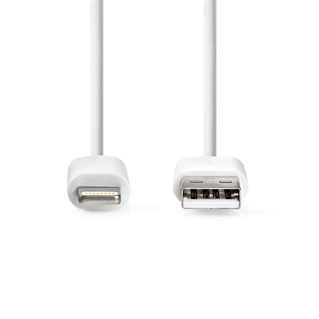 Cablu incarcator/date Apple Lightning 8-Pini - USB-A tata 1m 2.4A alb Nedis