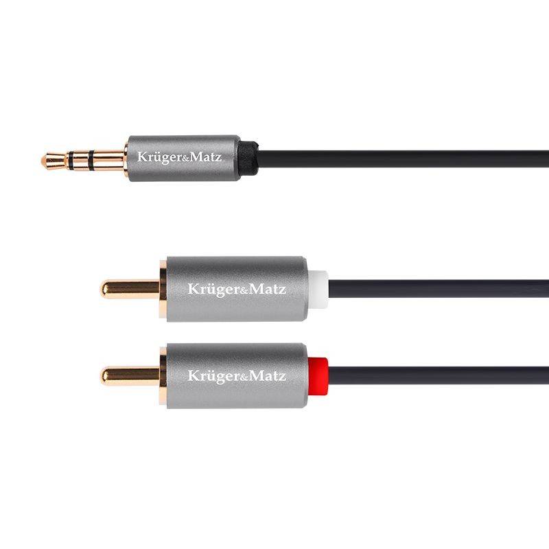 Cablu JACK 3.5 mm - 2x RCA 1.8m STEREO Basic KRUGER&MATZ