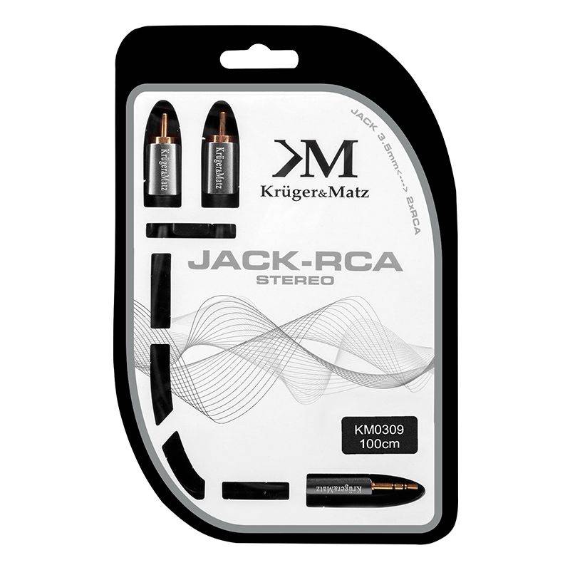 Cablu Jack 3.5 mm la 2x RCA 1m Profesional Kruger&Matz