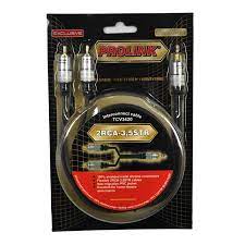 Cablu Jack 3.5 mm mufa tata - tata RCA mufa x2 10m negru PROLINK TCV3420-10.0