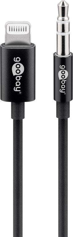 Cablu LIGHTNING audio - Jack 3.5 mm 1m Certificat Apple MFI Goobay