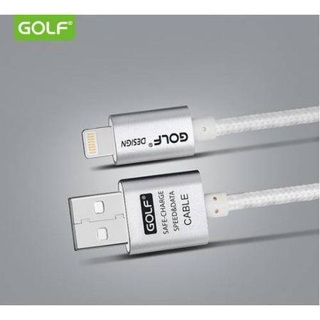 Cablu METAL iPhone Golf 10i argintiu 1m 2.1A Fast Charging